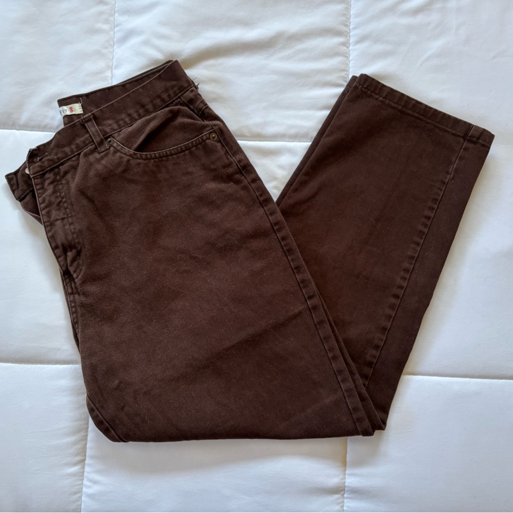 Vintage 90s Bill Blass Brown Classic Straight-Leg Pants